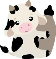 negro y blanco linda bebé toro y vaca vector ilustración