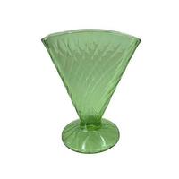 Vintage LE Smith Green Uranium Fan Vase photo