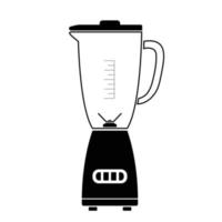 Kitchen blender flat silhouette vector on white background. Silhouette utensil icon. Set of black and white symbols for kitchen concept, kitchen devices, appliances, gadgets. Kitchenware