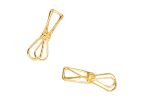 Golden clips isolated on a transparent background png