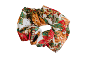 Tropical cotton scrunchie isolated on a transparent background png
