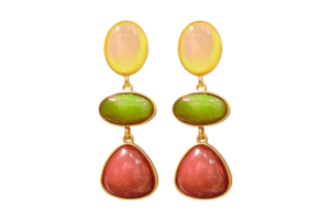 Colored earrings isolated on a transparent background png