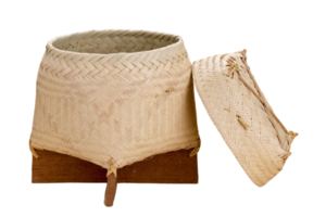 Beige basket isolated on a transparent background png