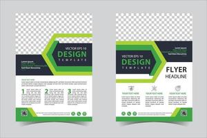 Green and Black business annual report brochure flyer design template vector, Leaflet cover presentation abstract geometric background, modern publication poster magazin, layout in A4 size Free Vector