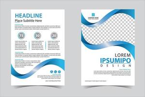 Blue business annual report brochure flyer design template vector, Leaflet cover presentation abstract geometric background, modern publication poster magazine, layout in A4 size Free Vector