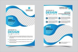 Blue business annual report brochure flyer design template vector, Leaflet cover presentation abstract geometric background, modern publication poster magazine, layout in A4 size Free Vector