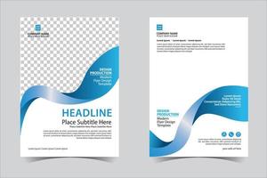 Blue business annual report brochure flyer design template vector, Leaflet cover presentation abstract geometric background, modern publication poster magazine, layout in A4 size Free Vector