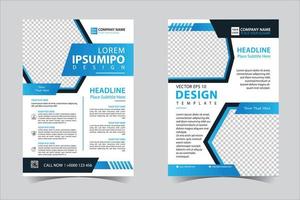 Blue and Black business annual report brochure flyer design template vector, Leaflet cover presentation abstract geometric background, modern publication poster magazine, layout in A4 size Free Vector