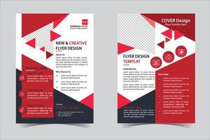 Red and Black business annual report brochure flyer design template vector, Leaflet cover presentation abstract geometric background, modern publication poster magazine, layout in A4 size Free Vector