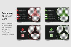 restaurante negocio tarjeta impresión diseño modelo vector