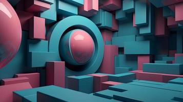 Abstract Geometric 3D Shapes Rendered Background photo