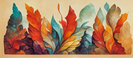 generativo ai ilustración de otoño resumen antecedentes con orgánico líneas y texturas en blanco antecedentes. otoño floral detalle y textura. resumen floral orgánico fondo de pantalla antecedentes foto