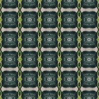 Shibori pattern. Ikat textile. Tie dye print. Green seamless stencil. Moroccan tile. Folk geometric ornament. Japanese shibori pattern. Watercolor batik paint, silk fabric. Ethnic carpet motif photo
