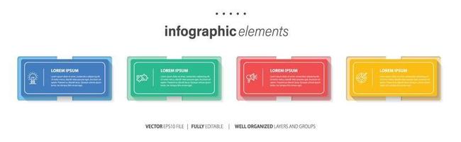 Business Infographic template design with numbers 4 options or steps. vector