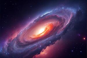 illustration of Milky Way Galaxy colliding with Andromeda Galaxy, universal and outer space photo