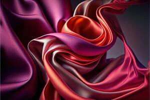 illustration of soft silk colorful fabric, texture and background photo