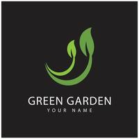 green garden logo vector and symbol