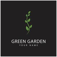 green garden logo vector and symbol