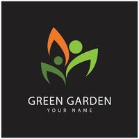 green garden logo vector and symbol