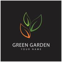 green garden logo vector and symbol