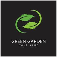 green garden logo vector and symbol