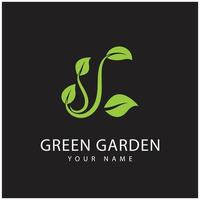 green garden logo vector and symbol