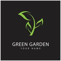 green garden logo vector and symbol