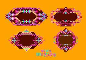 conjunto de mexicano patrones. étnico elementos. tribal geométrico ornamento. vector. vector