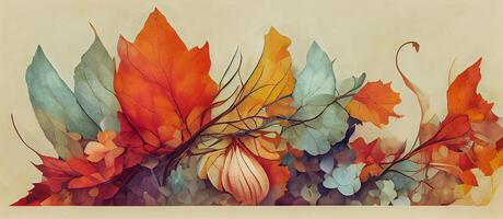 illustration of autumn abstract background with organic lines and textures on white background. Autumn floral detail and texture. Abstract floral organic wallpaper background photo