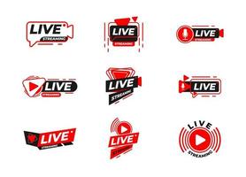 Set of Live Streaming Badges vector