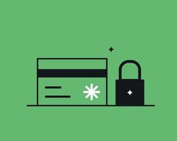 Geometric protection vector illustration in flat style design. Geometric, colorful credit card icon for website,app,ui ux,web design,business,marketing,landing,web development concept