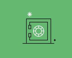 Geometric safe vector illustration in flat style design. Geometric, colorful money icon for website,app,ui ux,web design,business,marketing,landing,web development concept