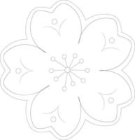 Flower Coloring page for kids Free Vector