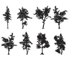 Set of Tree silhouettes vector