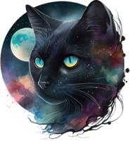 hemel- zwart kat waterverf png