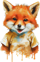 Cute Fox Portrait Watercolor png