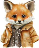 Cute Fox Portrait Watercolor png