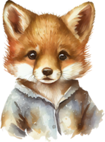 Cute Fox Portrait Watercolor png