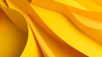 Abstract folded paper effect. Bright colorful yellow background. Maze made of paper. 3d rendering. photo