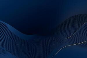 3d modern wave curve abstract presentation background. Luxury paper cut background. Abstract decoration, golden pattern, halftone gradients, 3d blue dark background illustration. photo