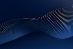 3d modern wave curve abstract presentation background. Luxury paper cut background. Abstract decoration, golden pattern, halftone gradients, 3d blue dark background illustration. photo