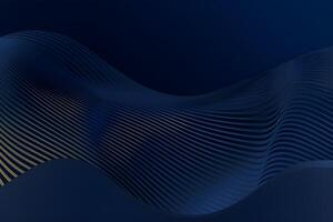 3d modern wave curve abstract presentation background. Luxury paper cut background. Abstract decoration, golden pattern, halftone gradients, 3d blue dark background illustration. photo