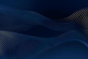 3d modern wave curve abstract presentation background. Luxury paper cut background. Abstract decoration, golden pattern, halftone gradients, 3d blue dark background illustration. photo