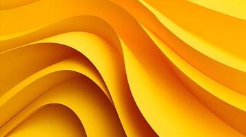 Abstract folded paper effect. Bright colorful yellow background. Maze made of paper. 3d rendering. photo