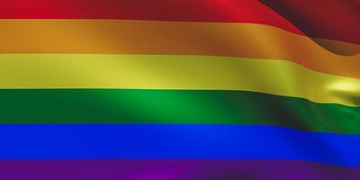 Lgbt rainbow flag waving. 3d render image photo