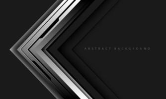 Abstract silver arrow cyber black line circuit direction geometric on grey blank space futuristic technology design modern vector