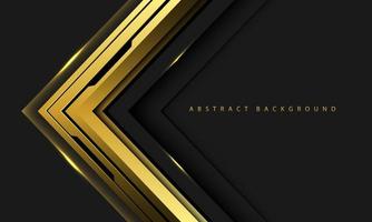 Abstract golden arrow cyber black line circuit direction geometric on grey blank space futuristic technology design modern vector