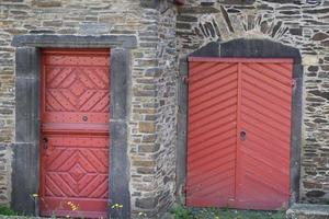 Red Wooden doors photo