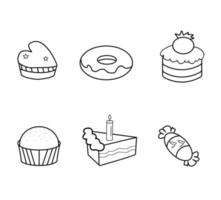 confection and bakery icon set vector