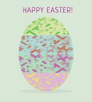 Easter egg postcard with an abstract ornament in pastel colors on a light background with an inscription vector